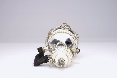 A silver "Egoist" coffee jug with ebony handle, 18/19th C.