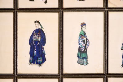 Douze peintures sur papier de riz, Chine, Canton, 19&egrave;me