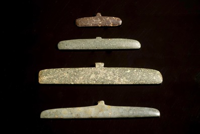 Quatre pectoraux en serpentine, culture Tairona, Colombie, 15/10&egrave;me av. J.‑C.