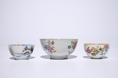 A varied lot of Chinese famille rose and Imari-style porcelain, 18th C.