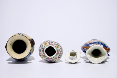Un lot vari&eacute; en porcelaine de Chine famille rose, bleu et blanc et de style Imari, 18/19&egrave;me