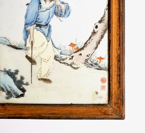 Une plaque en porcelaine de Chine &agrave; d&eacute;cor de Li Tieguai, 20&egrave;me