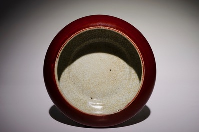 A Chinese monochrome sang-de-boeuf-glazed brushwasher, 19th C.