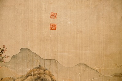 Une paire de peintures chinoises sur soie au sujet "Les huit chevaux de Mu Wang", 19/20&egrave;me