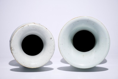 Two Chinese famille rose vases and two ginger jars, 19/20th C.
