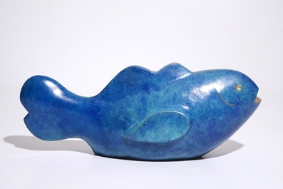Xavier Alvarez (France, 1949), &ldquo;Le Blue Lagoon&rdquo;, un bronze &agrave; patine bleue