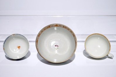 A varied lot of Chinese famille rose and Imari-style porcelain, 18th C.