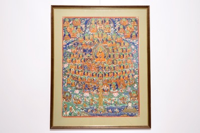 A Refuge Tree thangka, Tibet or Nepal, 19/20th C.