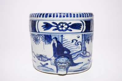 Een Chinese blauw-witte wierookbrander, Ming, Wanli