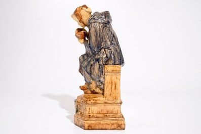 Gustave Pickery (1862-1921), un groupe en poterie flamande, "La dame avec la corbeille&rdquo;