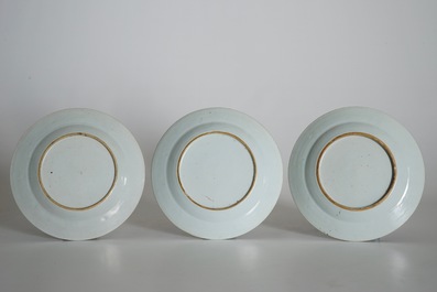 Six Chinese famille rose cherrypickers plates, Qianlong