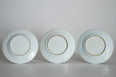 Six Chinese famille rose cherrypickers plates, Qianlong
