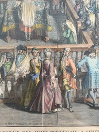 Bernard Picart, "Inwijding van de Portugese synagoge te Amsterdam", handingekleurde kopergravure, 1724-1737