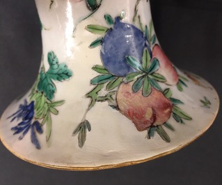 A pair of Chinese famille rose "Wu Shuang Pu" vases, 19th C.