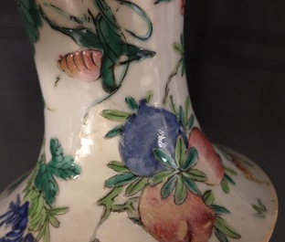 A pair of Chinese famille rose "Wu Shuang Pu" vases, 19th C.