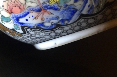A fine Chinese famille rose and grisaille teapot and cover with a pheasant, Yongzheng