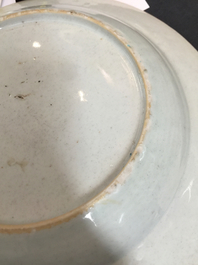 A pair of Chinese famille rose quail plates, Yongzheng
