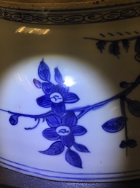 A Chinese blue and white dish with deer and a monkey, Ming, Jiajing