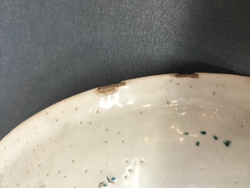 A Chinese Zhangzhou or Swatow dish with "Split Pagoda" design, Ming