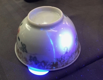 A fine Chinese famille rose milk jug and a cup and saucer, Yongzheng/Qianlong