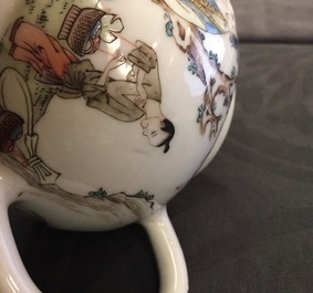 A fine Chinese famille rose teapot and matching milk jug, Yongzheng