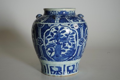 A large Chinese blue and white jar, Ming, Wanli