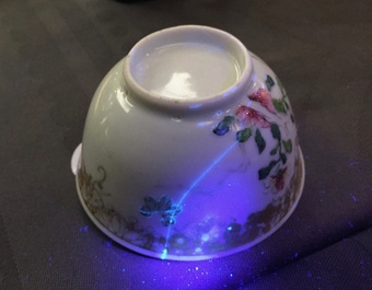A fine Chinese famille rose milk jug and a cup and saucer, Yongzheng/Qianlong