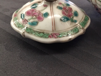 Two Chinese famille rose teapots and covers, Yongzheng/Qianlong