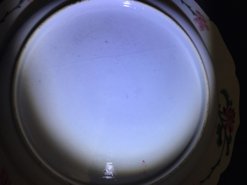 A fine Chinese famille rose eggshell porcelain plate, Yongzheng
