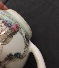 A fine Chinese famille rose teapot and matching milk jug, Yongzheng
