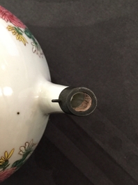 A Chinese famille rose rooster teapot, Yongzheng