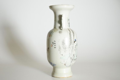 Un vase en porcelaine de Chine qianjiang cai aux joueurs de go, 19/20&egrave;me