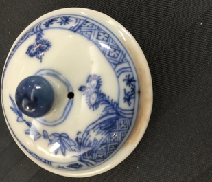 A Chinese blue and white "buffalo riding" teapot, Yongzheng