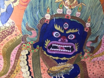 A thangka depicting Mahakala, Tibet or Nepal, 19/20th C.