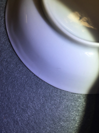 A pair of Chinese famille rose cups and saucers, Yongzheng/Qianlong