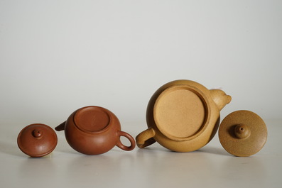 Two Chinese Yixing teapots and covers, 19th C.
