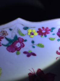 A Chinese famille rose &ldquo;tobacco leaf&rdquo; dish, Qianlong