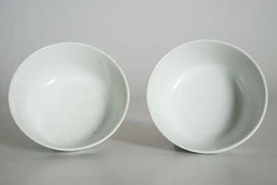 A pair of Chinese famille rose bowls, Guangxu mark, 20th C.
