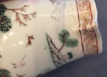 Two Chinese famille rose export milk jugs and covers, Qianlong