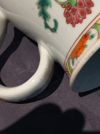Two Chinese famille rose export porcelain beer mugs, Qianlong