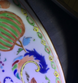 A Chinese famille rose export &ldquo;Pompadour&rdquo; dish, ca. 1745