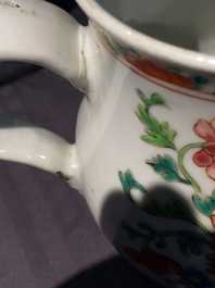 Two Chinese famille rose export porcelain beer mugs, Qianlong