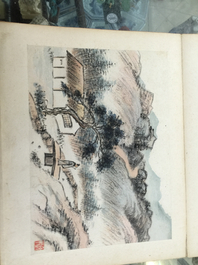 Un album d'aquarelles chinoises et calligraphie, 19/20&egrave;me