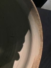 A Chinese blue and white ovoid jar and cover with floral sprigs, Transitional period, Chongzhen