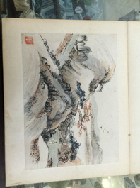Un album d'aquarelles chinoises et calligraphie, 19/20&egrave;me
