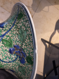 A Chinese famille verte yenyen vase with floral design, Kangxi