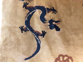 A Chinese Ningxia dragon carpet, ca. 1900