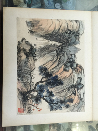 Un album d'aquarelles chinoises et calligraphie, 19/20&egrave;me