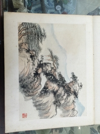 Un album d'aquarelles chinoises et calligraphie, 19/20&egrave;me