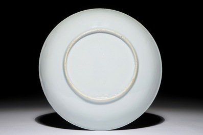 A Chinese blue and white "Master of the Rock" plate, Yongzheng